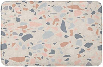 Topyee Декор за Баня 16 X 24 килимче За Баня Текстура Терраццо Пол Абстрактни Цветни Модел на Повърхността на Мраморните