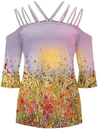 Блуза, Риза за Дами Лято Есен с Къс Ръкав 2023 Облекло Модерен Памучен С Кръгло Деколте Графичен Фестивал за Хелоуин