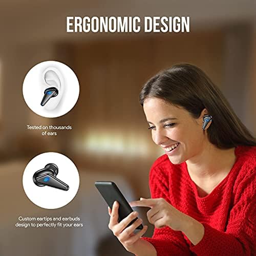 Dartwood True Wireless Gaming накрайници за уши Слот слушалки с изключително ниска латентност и бързо conjugating чрез Bluetooth