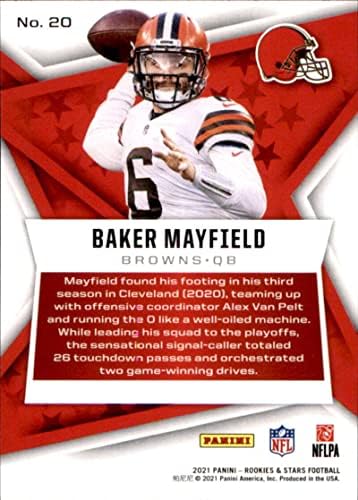 2021 Начинаещи и звезда на 20 Бейкър Мейфийлд Cleveland Browns Панини Футболна търговска картичка NFL