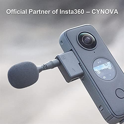 Адаптер за двойна микрофон CYNOVA Insta360 ONE X2, 3,5 мм микрофон, Съвместим с външни микрофони ONE X2, USB порт-C,