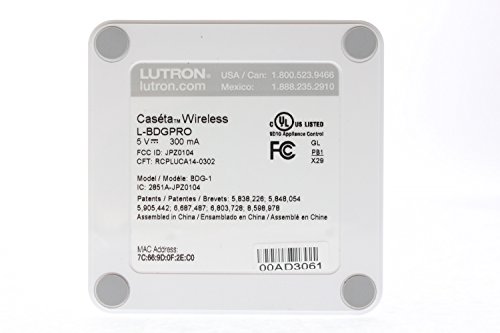 Lutron Caseta L-BDGPRO2-WH - SmartBridge Pro, програмирани Чрез прилагане на Lutron, Бял