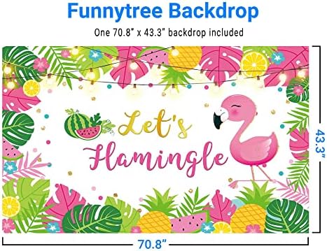 Funnytree Фламинго Рожден Ден Фон за парти Лято и Тропически Нека Flamingle Фон За Снимки Басейн Алоха Хавайски