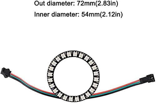 Светодиоден пръстен Sparkleiot 24 Бита WS2812 RGB с тел SM2.54-3P, 24 пълноцветни led пиксел, с адрес WS2812
