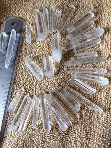 SPUNKYCHARMS на Едро Опаковка 100 г Суров Натурален Прозрачен Кварцов Кристал Камък Лечебни кристали на Едро за
