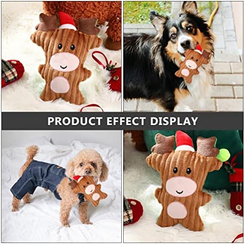 Мультяшная Плюшен играчка Плюшен Коледна Куче Писклив Играчки: 2 елемента Сната във Формата На Елен Куче Дъвча,