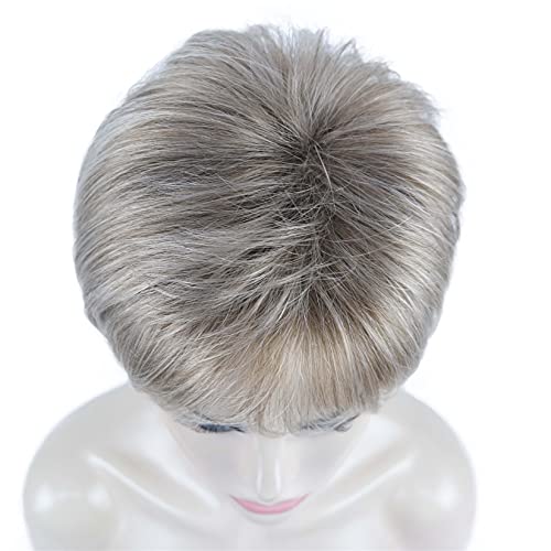 Aimole 8 Къси преки женски перуки многослоен естествен синтетични перука от топлоустойчива коса (230 М)