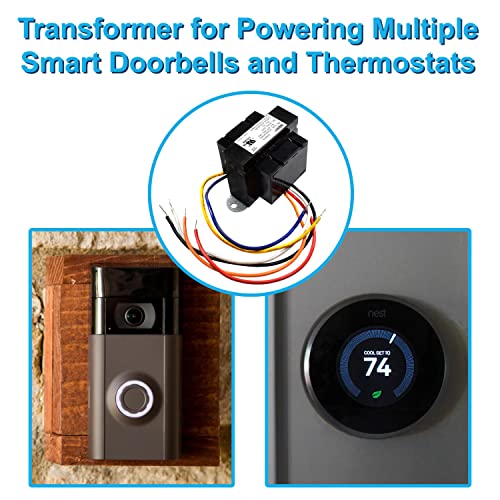 Трансформатор HQRP от 120-240 до 24 В 40ВА, съвместим с термостат Nest, Ecobee, Sensi, Honeywell, звънец, вратата Nest и