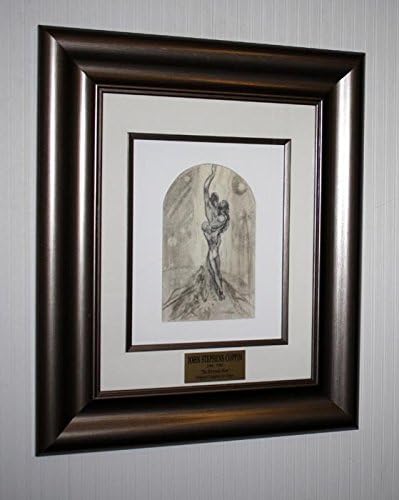 Регистриран художник Джон С. КОППИН 11th HOUR, Подписано на Оригиналния ЧЕРТЕЖ на голи тела, Рамка, Регистриран