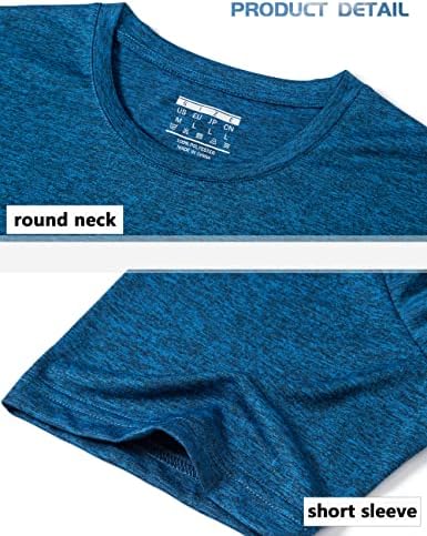 TACVASEN 3 Опаковки на Мъжките Ризи За разходки Quik Dry Атлетик Фитнес Тренировка Тениска с Кръгло деколте и Къси Ръкави За