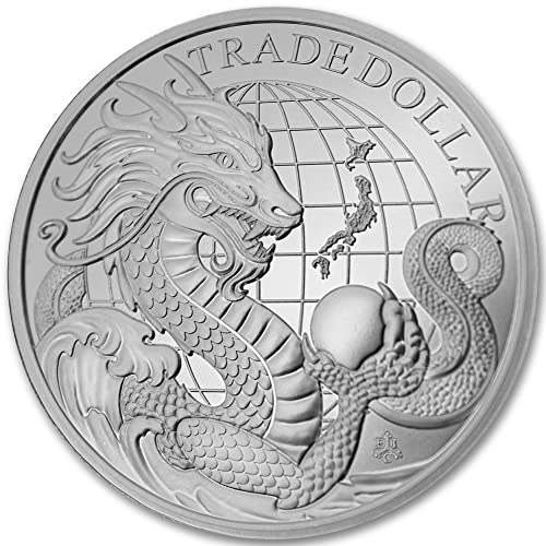 2023 Сребърна монета Св. Елена с тегло 1 унция, Модерна Японска Търговска Монета във формата на долар - Дракон, Лъскава,