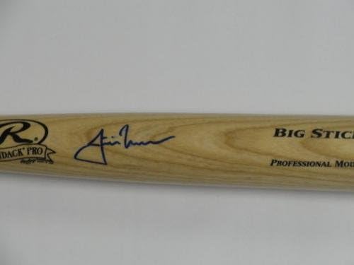 Джъстин Morneau подписа Полноразмерную прилеп Тан Роулингс Близнаци от Колорадо в Скалистите планини - MLB Bats с автограф