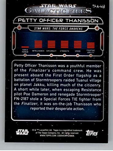 2018 Начело Star Wars Galactic Files TFA-43 Официалната картичка сержанта Таниссона, която не е спортна карта,