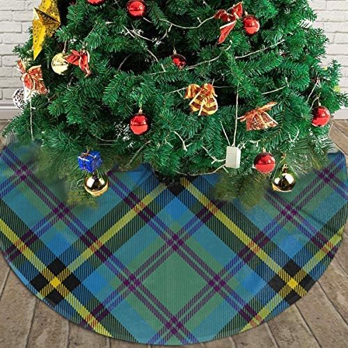 QIUYELONG 36 48 Инча Циам от Шотландки Ely Clan Традиционна Пола за Коледно Селски Празнични Украси Коледна Елха