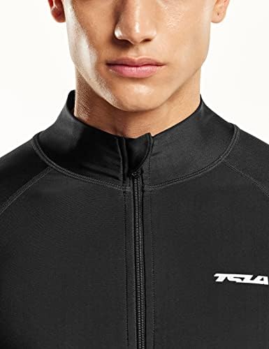 Мъжки ризи за по плуване TSLA със защита от акне с цип дълъг ръкав, UPF50 +, СЪС защита от ултравиолетови лъчи