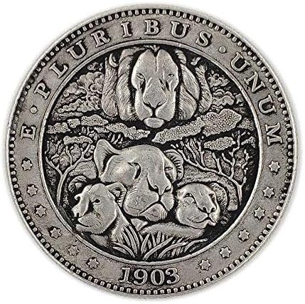 Дълбока Резба С Релефни US 1903 Lion 骷髅 wandere Coin Монета Micro-Chapter collectionCoin са подбрани Възпоменателна монета