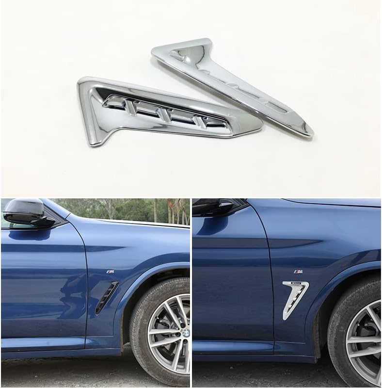 ABS Хромирани тампон върху външната страна на крилото на автомобила, отдушник, подходящи за BMW X4 2018-2019