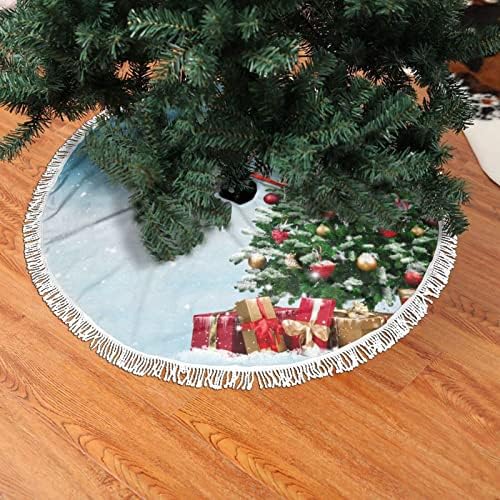 Коледно Дърво и Истинска Пола за Коледната Елха, Подложка за Поли под формата на Елхи с Четка за Празничен Декор
