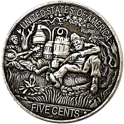 Монета на Повикване Американски Триизмерен Релеф ДА сребърно покритие Възпоменателна Монета Слънце Луна Череп Ангел
