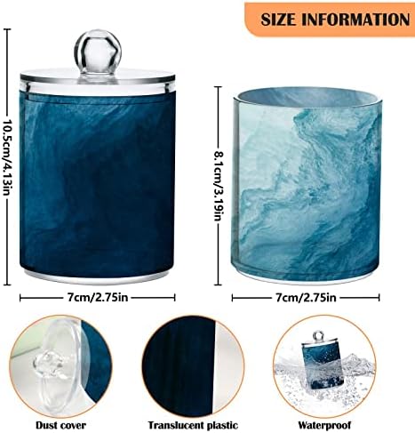 2 Опаковки Qtip Притежателя Органайзер Диспенсер С Развевающимся Океански Мраморна Кутия За Съхранение В Банята Притежателя