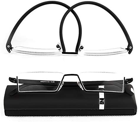 Очила за четене DBEFTLI в полукадровой рамки - компютърни ридеры в полуободке с футляром за очила за мъже (2 бр