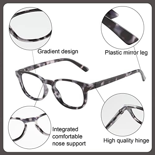 Przene 4 Опаковки Очила за Четене с Пружинным тръба на шарнирна Връзка, Блокиране на Синя Светлина, Ридеры за Жени и Мъже в Овална