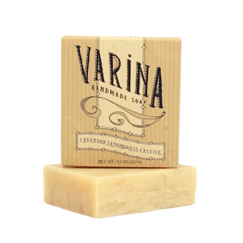 Естественият сапун Varina с Лавандула и Лемонграссом Castile Bar Сапун - Нежно Почистване за Чувствителна кожа с билки