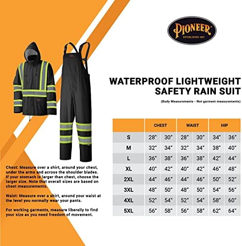 Водоустойчив Лесен Защитна Мушама Pioneer - Отразяваща Работно облекло за дъжд Hi Vis - Защитно яке и Полукомбинезон