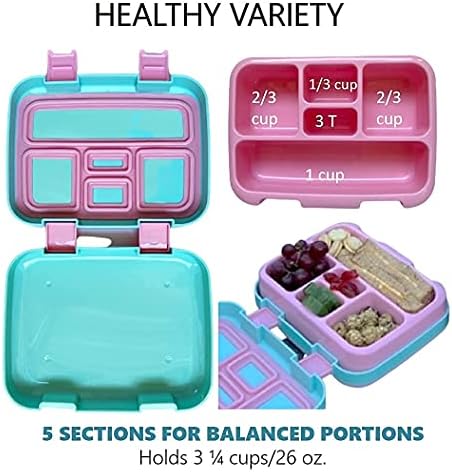 Кутия за обяд kinsho Bento и на Съответния пакет за обяд с лед за момичета и деца (Розови котки-русалка цвят на