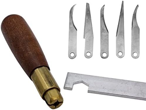 Резьбовая дръжка C. S. Osborne с 5 Остриета К-462 Инструмент за обработка на кожа