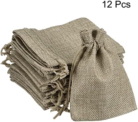MECCANIXITY, 3,5 x 4,6 инчов Ленени торби от зебло с завязками за сватбени подаръци, Коледни подаръци, Чанти