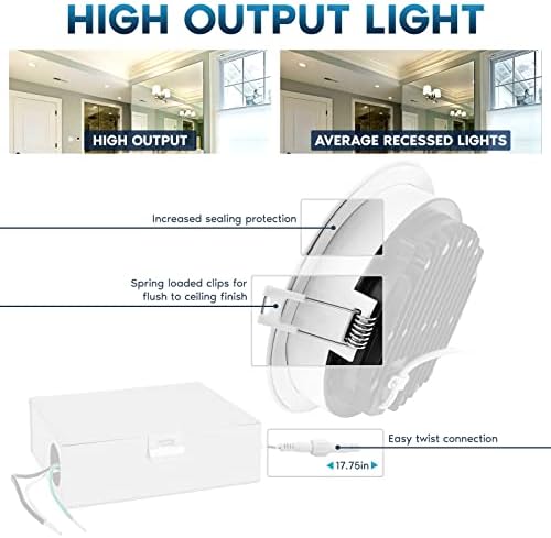LUXRITE 5-Инчов led-вградени тавана лампа с разпределителната кутия, 18 W, 5CT За избор 2700 K/3000 До/3500 До