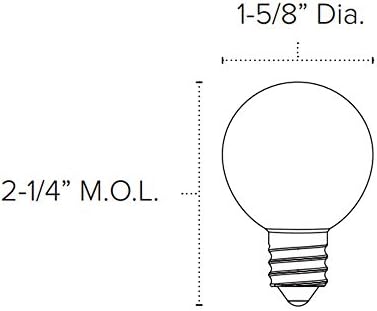 Led лампи American Lighting с регулируема яркост G40, Непрозрачен Топка, Мидълуер Основа E17, Синьо, 25 бр. в опаковка