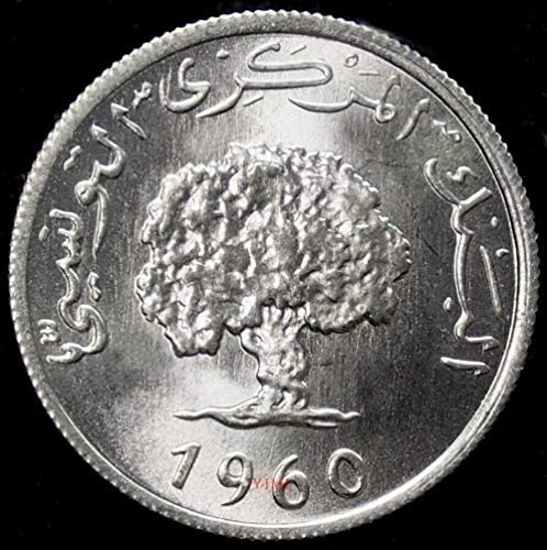 Монета на Тунис в 1 Милим 1960 Алуминиева Монета