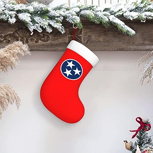 Сладък Флаг на щата Тенеси, Коледни Чорапи, Украшения за Елхи, Коледни Чорапи за Коледа на Празнични партита, Подаръци 18 Инча