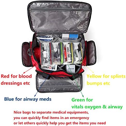 Чанти за оказване на първа помощ с цветови кодове Медицински куфар Празен малко за спешна помощ EMS Червен за лигиране