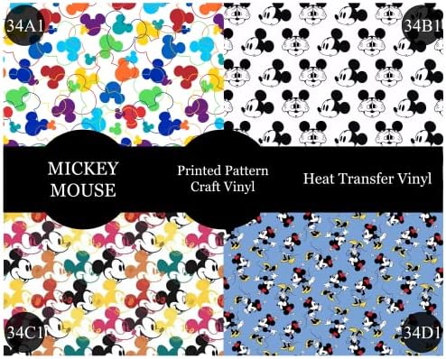 Свързани vinyl теплопередающая лента Мики Minnie с шарките на мишката HTV 12 12 инча 3 листа