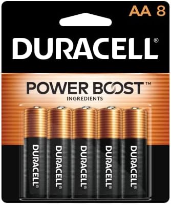 Батерии Duracell Coppertop AA с други съставки за увеличаване на капацитета, 8 броя в опаковка, Двойна батерия от тип А,