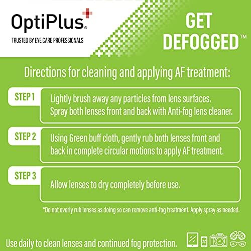 Комплект спрейове за почистване на лещи OptiPlus от замъгляване l Почистване спрей и микрофибър кърпа за очила, екрани