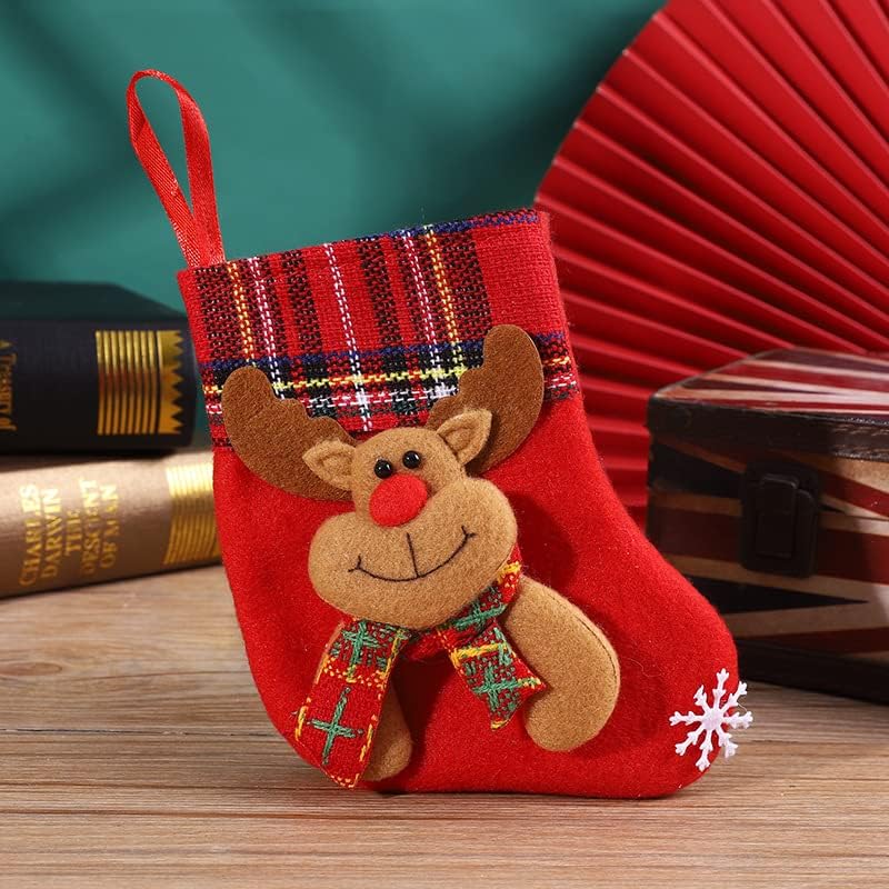 OBENIM от halim Весели Коледни Чорапи Коледно Дърво, Декорация на Чанта Коледен Подарък Чанта Бонбони Сладък Дядо коледа, Снежен