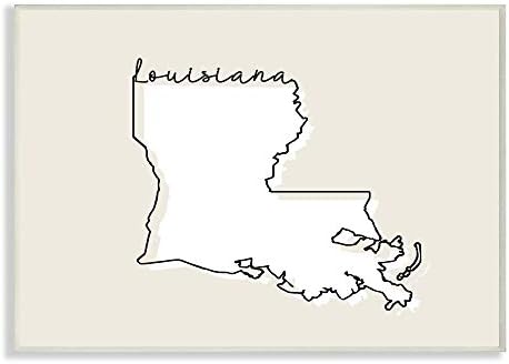 Стенни Табели с неутрален Принтом Stupell Industries Louisiana Home State Map, 12 x 18, Многоцветен