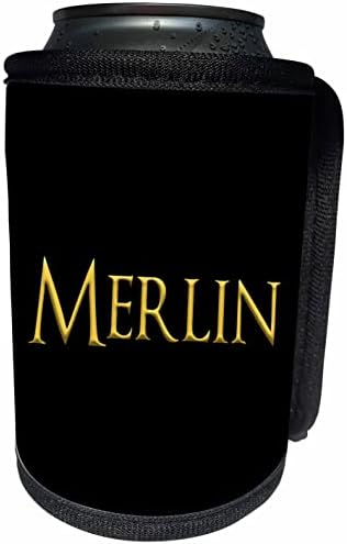 3дРоуз Мерлин често срещано име за момче в Америка. Свети жълт цвят. - Опаковки за бутилки-охладители (cc_353981_1)