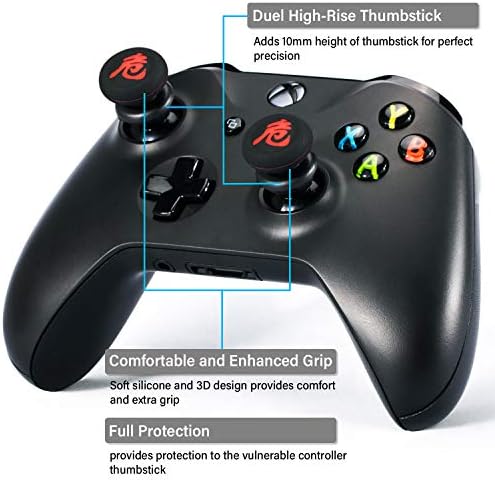 Удължителен кабел за джойстик Playrealm FPS и Печатни Гума Силиконов Калъф за улавяне 2 Комплекта за Xbox Series