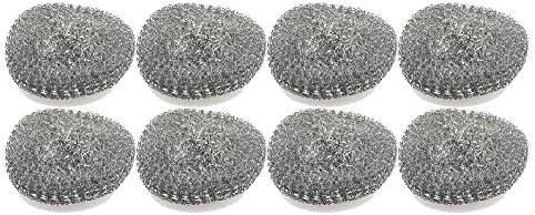 Метална четка с телена гъба от неръждаема стомана - Комплект от 8 Метални Вълна Чистачи за миене на чинии,