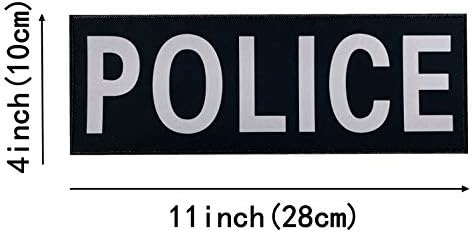 2 Бр. Голяма Ултра Светоотражающая нашивка Черна Полицейска нашивка на Гърба на Полицейски Ленти за полицай