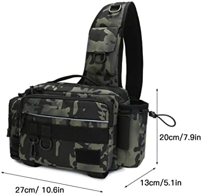 DHTDVD Чанта за риболовни принадлежности на открито, богат на функции Водоустойчива чанта-прашка за риболов, Поясная