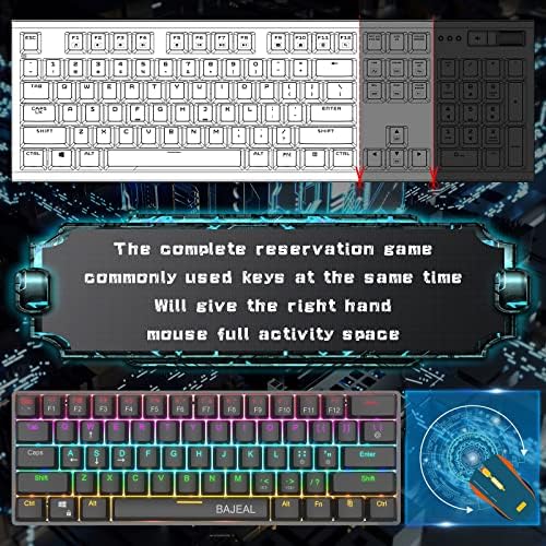 Жичен детска Механична клавиатура BAJEAL 60% Type-C с RGB подсветка Ультракомпактная мини-клавиатура Teclado с възможност