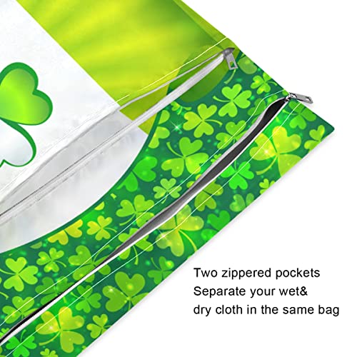 Ирландски келтски Флаг Влажна, Суха Чанта за многократна употреба Влажна Пелена Чанта за Бански костюми Водоустойчив