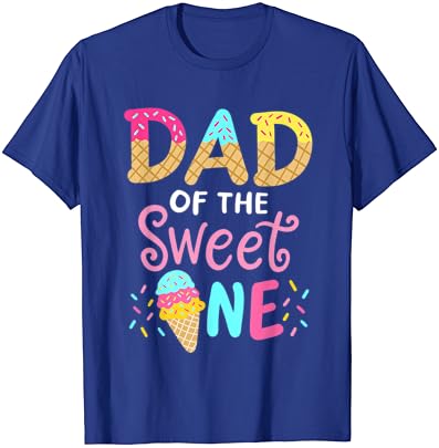 Мъжки t-shirt Dad of Sweet One рожден ден В тон Семейно Мороженому