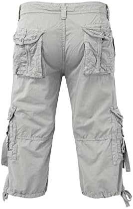 MIASHUI Работни панталони с джобове, мъжки пролетно-летни спортни панталони за почивка, обикновен панталон с много джобове,
